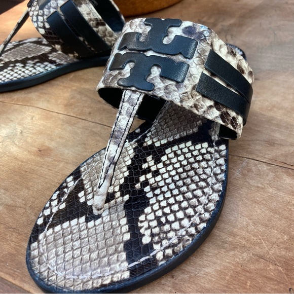 Tory Burch Miller Sandal thong flats snake print size 5 - Picture 2 of 13